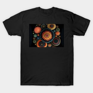 Abstract Flowers Floral Design Jewel Tones Art T-Shirt